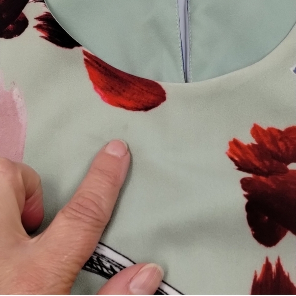 Slate & Willow green floral midi dress sleeveless size 0 blue orange maroon - Picture 9 of 9